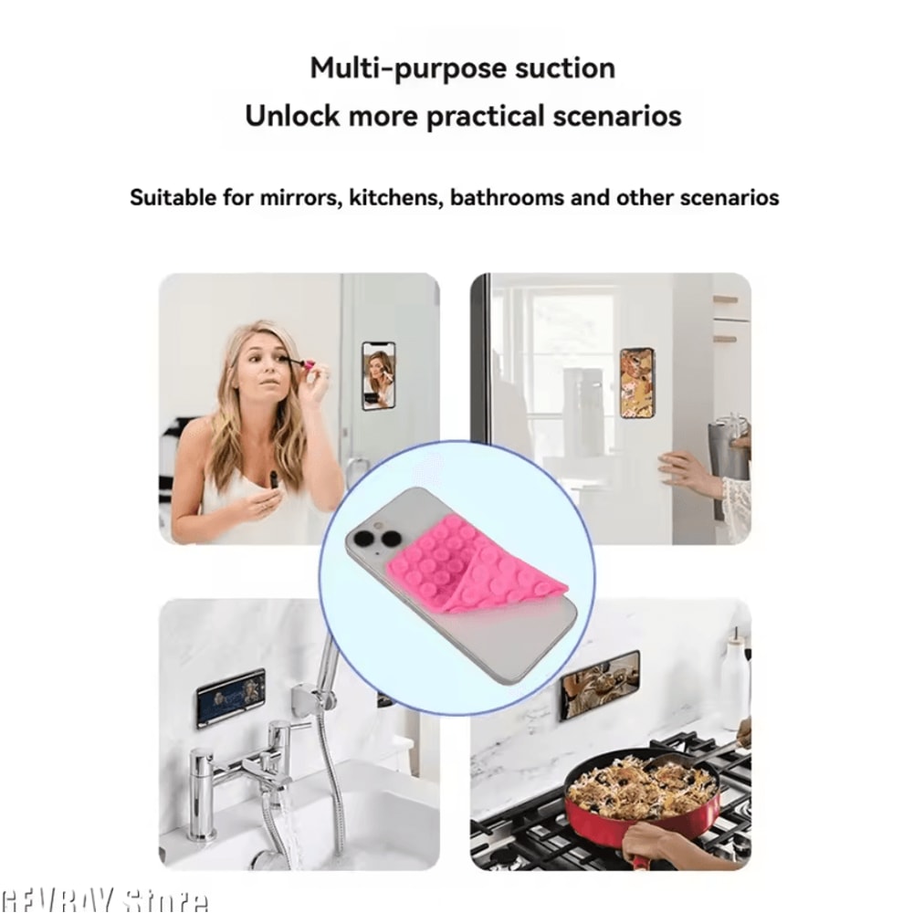 Silicone Suction Cup Phone Stand DoubleSided HandsFree Grip Pad 1