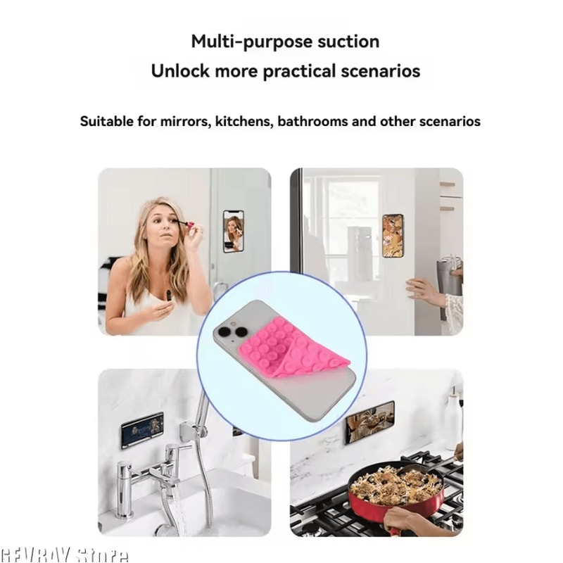 Silicone Suction Cup Phone Stand DoubleSided HandsFree Grip Pad 1