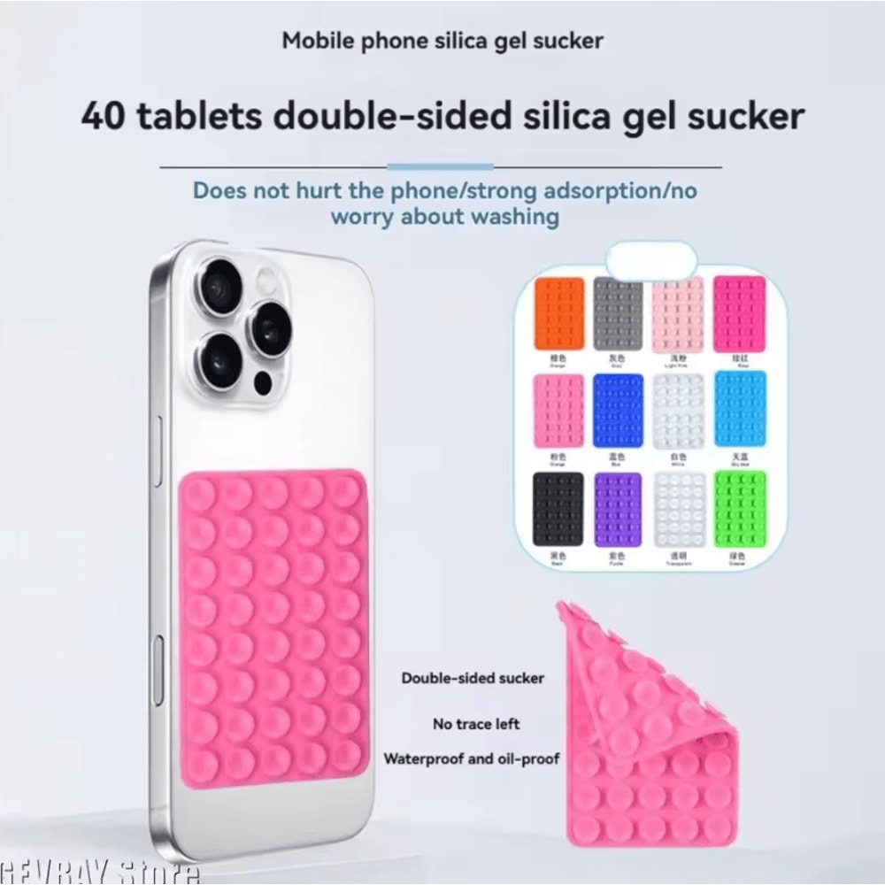 Silicone Suction Cup Phone Stand DoubleSided HandsFree Grip Pad 2