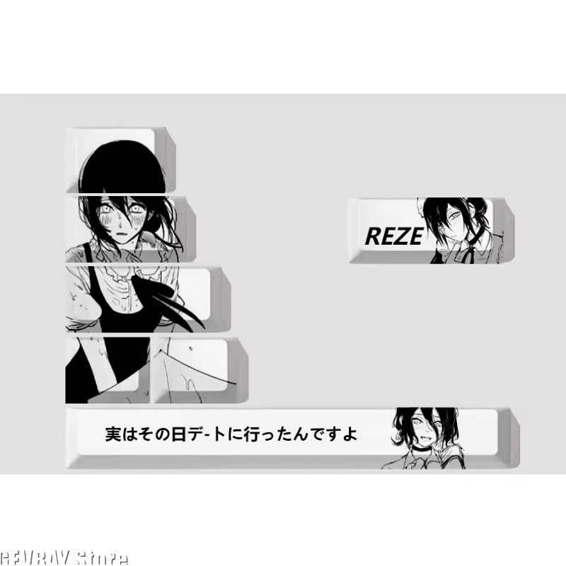 Reze Anime PBT Keycaps Set Chainsaw Man Cherry Profile Mechanical Keyboard Caps 1