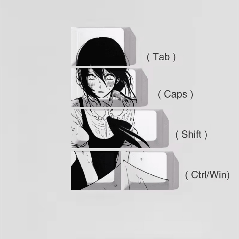 Reze Anime PBT Keycaps Set Chainsaw Man Cherry Profile Mechanical Keyboard Caps 3