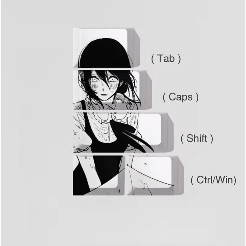 Reze Anime PBT Keycaps Set Chainsaw Man Cherry Profile Mechanical Keyboard Caps 3