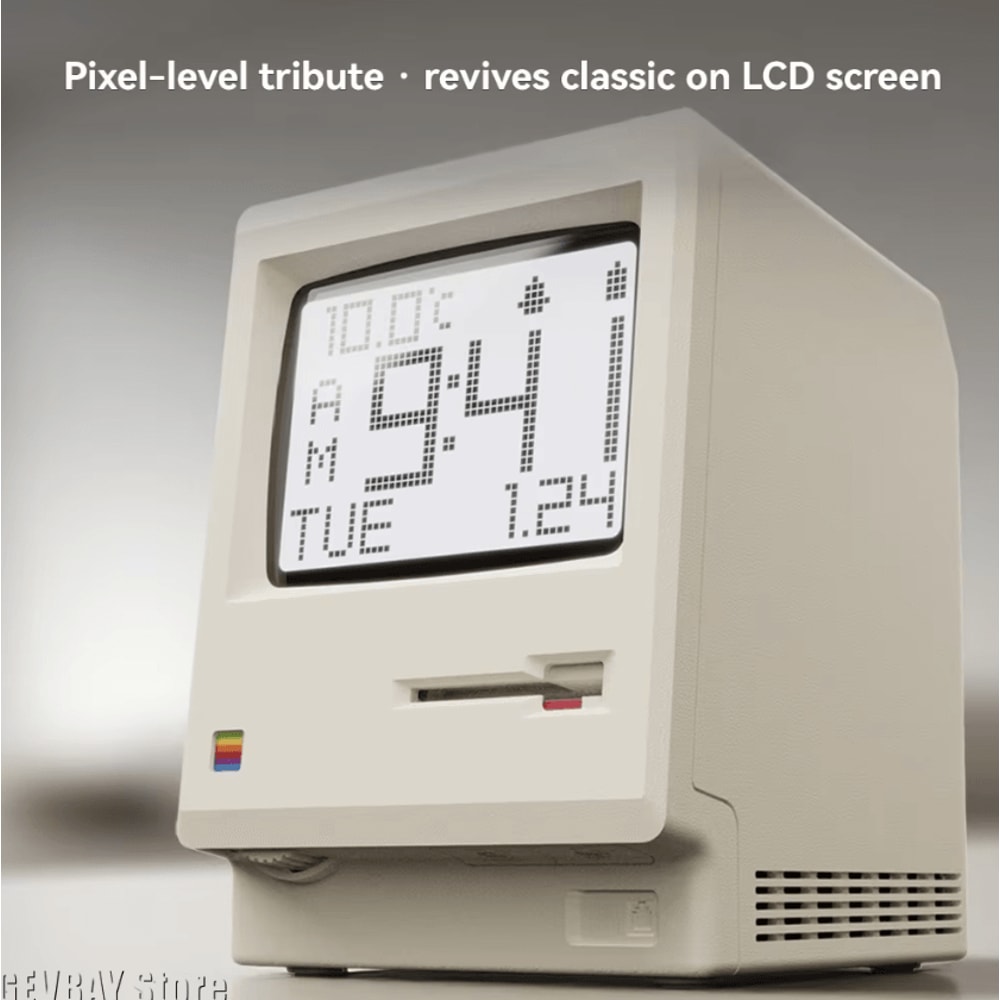 Retro MacStyle Digital Alarm Clock Vintage Desktop WakeUp Clock 3