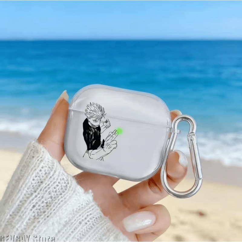 Gojo Satoru Transparent AirPods Case Anime TPU Protective Cover All Generations 0