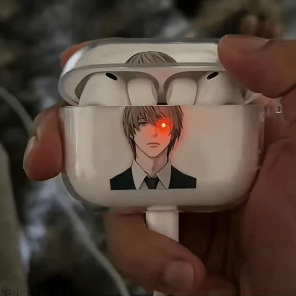 Death Note Transparent AirPods Case Yagami Light Mikami Teru TPU Cover 0
