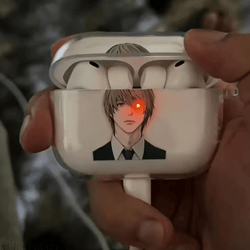 death note transparent airpods case – yagami light & mikami teru tpu cover