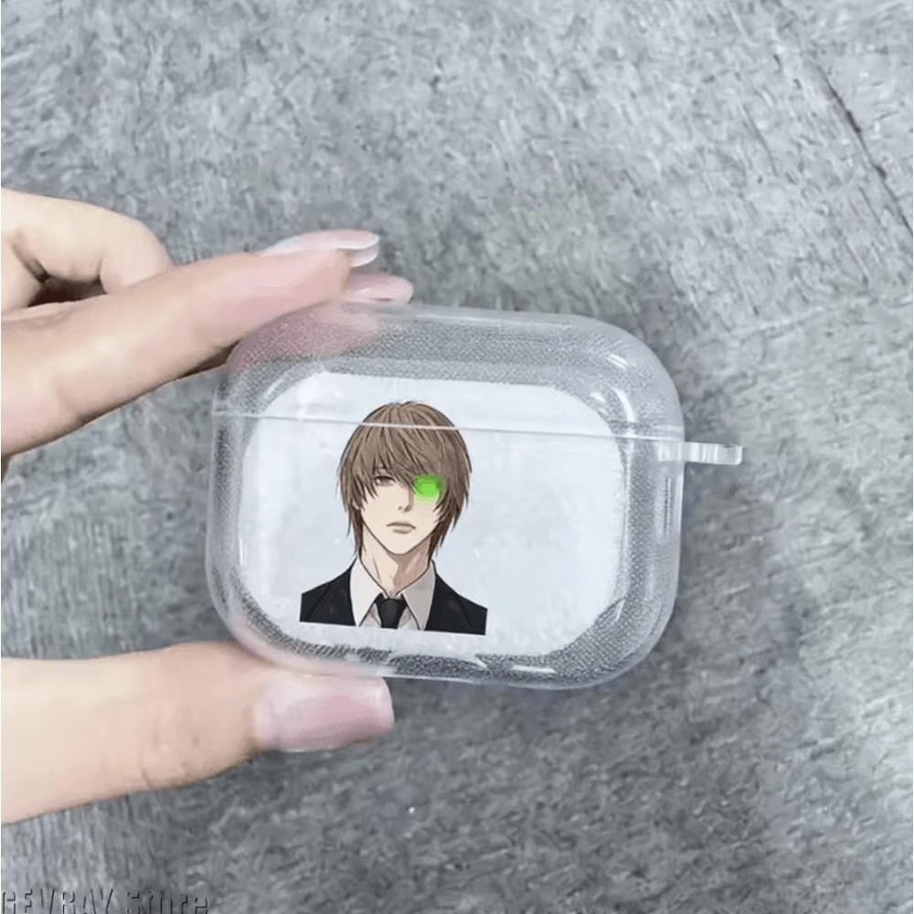 Death Note Transparent AirPods Case Yagami Light Mikami Teru TPU Cover 1