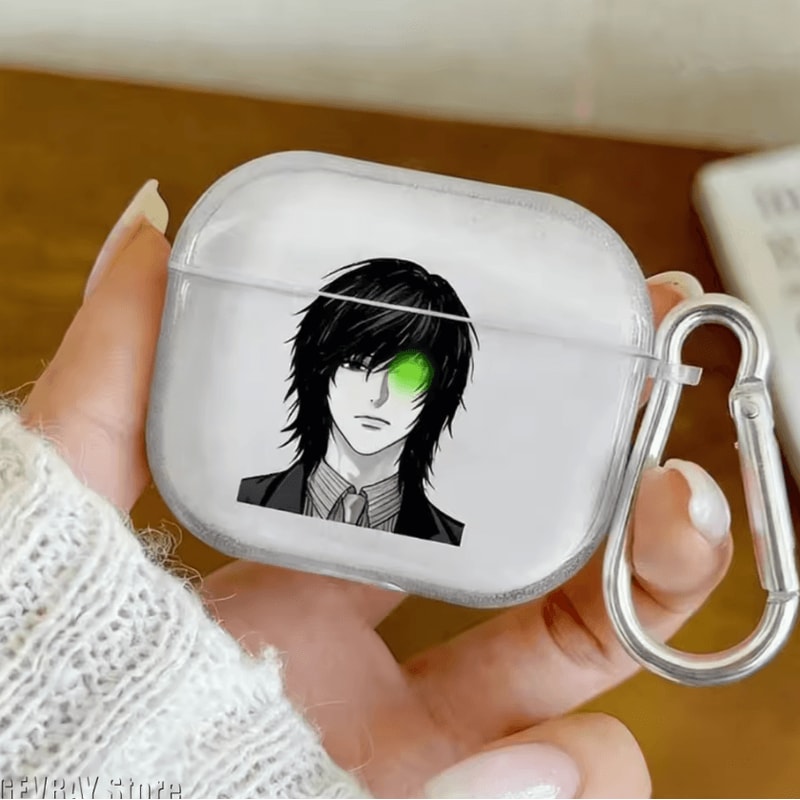 Death Note Transparent AirPods Case Yagami Light Mikami Teru TPU Cover 3