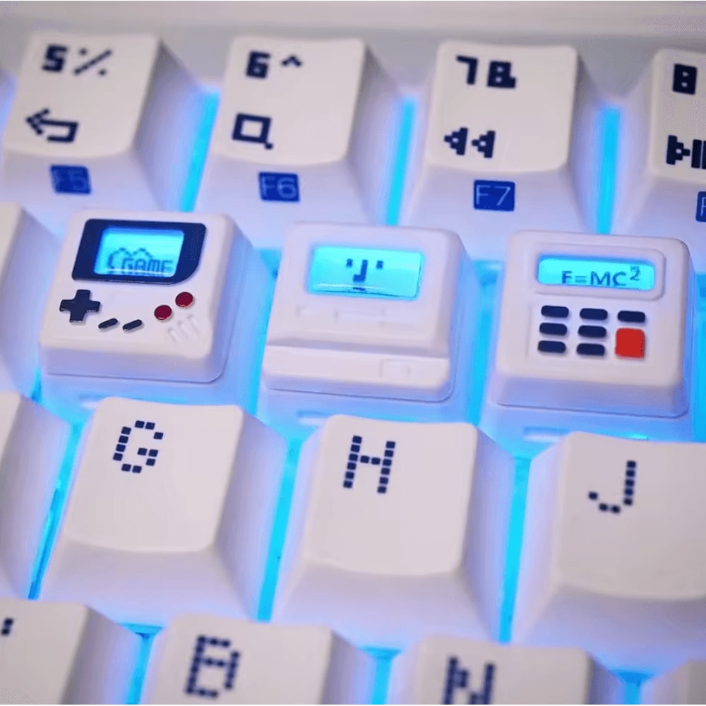 Retro Transparent Game Console Keycap Set 3in1 Creative Mechanical Keyboard Caps 0