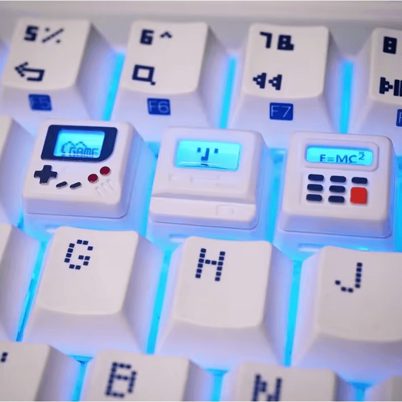 Retro Transparent Game Console Keycap Set 3in1 Creative Mechanical Keyboard Caps 0