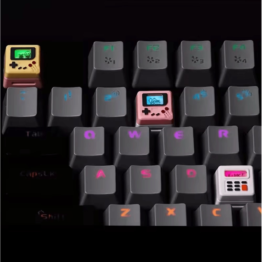 Retro Transparent Game Console Keycap Set 3in1 Creative Mechanical Keyboard Caps 2