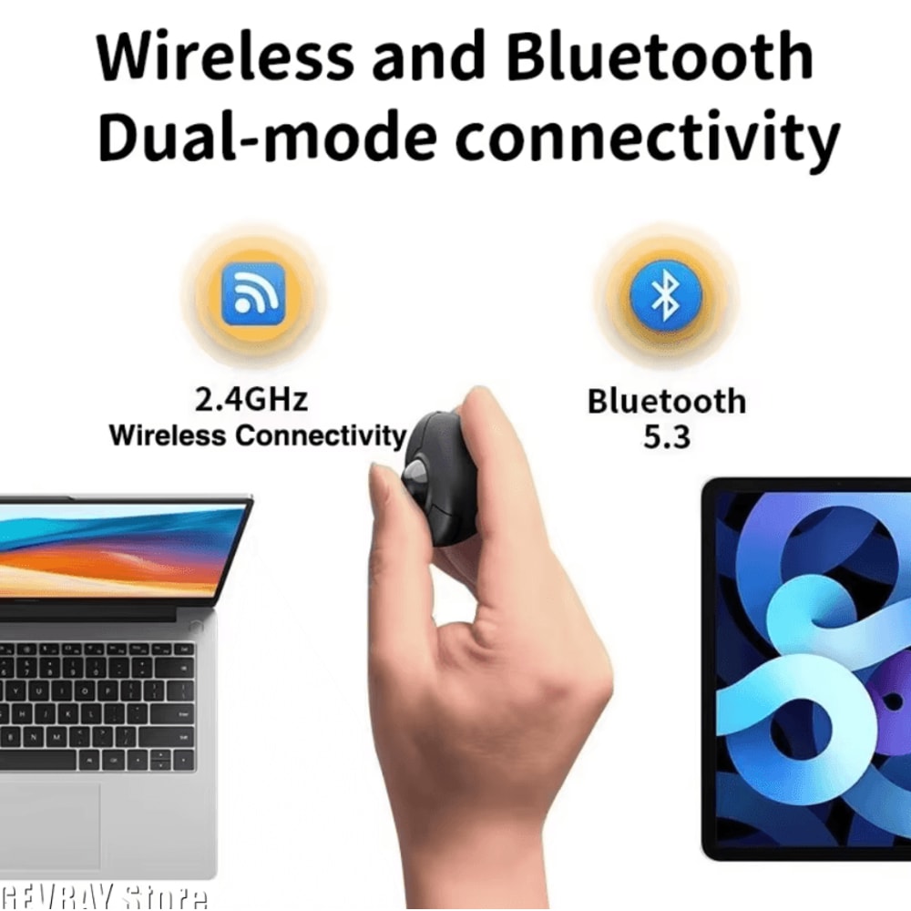 Trackball Finger Ring Mouse DualMode Bluetooth 24G Wireless Remote Controller 2