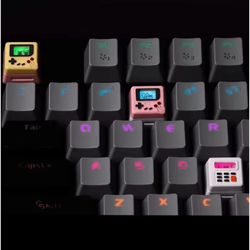 K04 Retro Transparent Keycap Set 3in1 Cute Game Console Mechanical Keyboard Caps 1