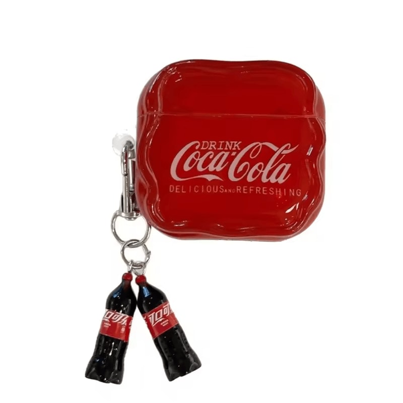 Mineral Water Bottle AirPods Case 3D Beverage Silicone Protective Cover With Pendant 3