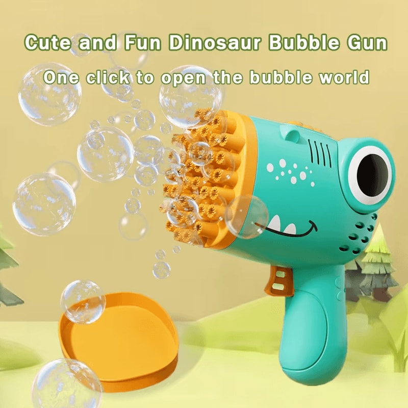 DinoBlast 40Hole Bubble Gun Electric Bubble Machine For Kids Parties 2