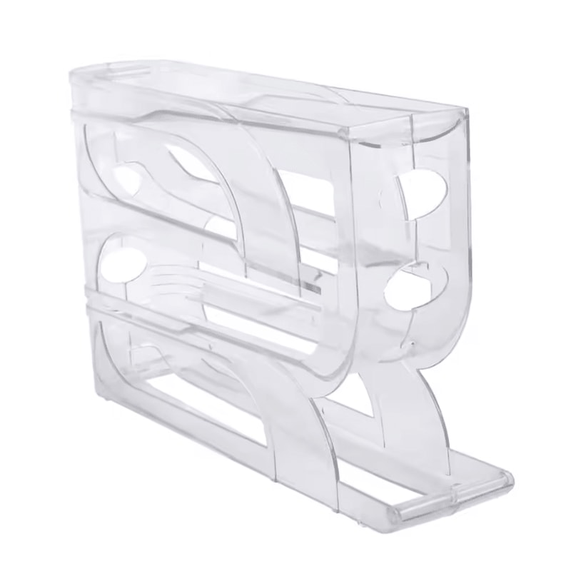 RollFlow 4Layer Automatic Egg Roller Rack SpaceSaving Large Capacity Egg Organizer 7