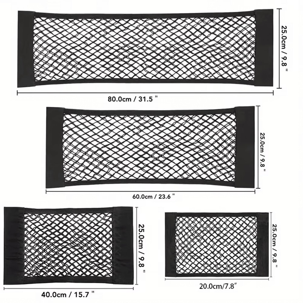 SecureMesh DoubleLayer Car Trunk Storage Net Universal Cargo Organizer Fire Extinguisher Holder 1