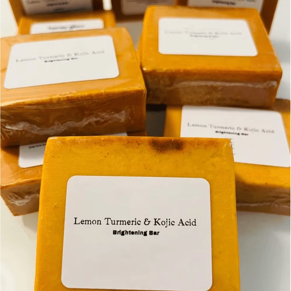 GlowRadiance Turmeric Kojic Acid Soap Lemon Brightening Handmade Face Body Bar 1