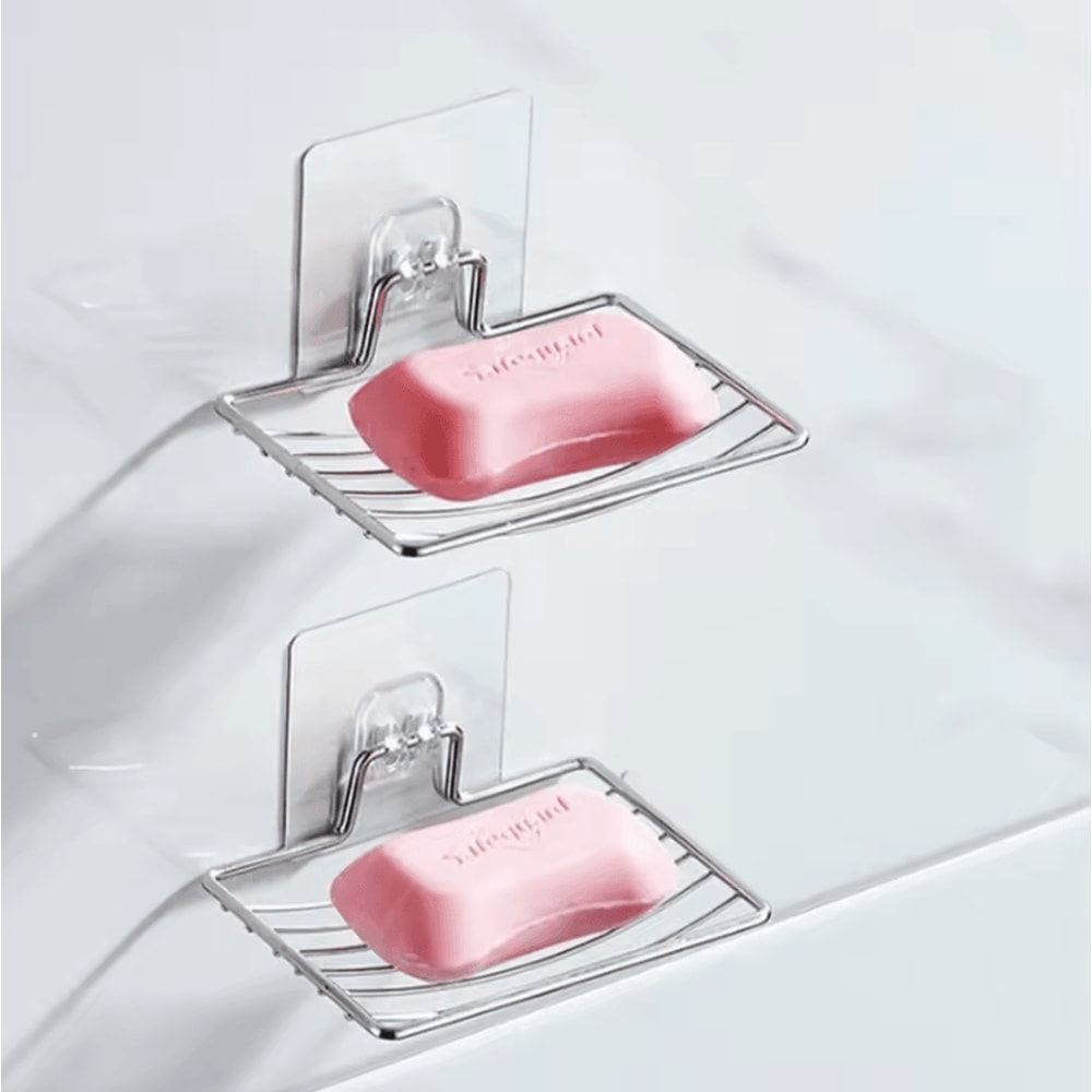 AquaLift Stainless Steel Soap Rack NoDrill Wall Mounted Drain Soap Holder 1