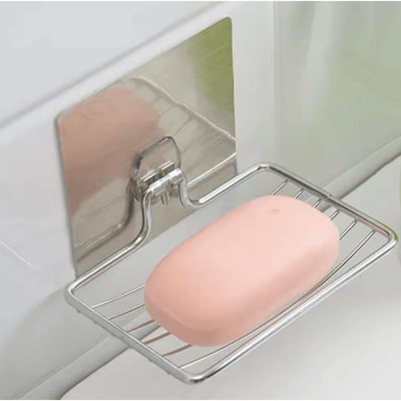 AquaLift Stainless Steel Soap Rack NoDrill Wall Mounted Drain Soap Holder 2