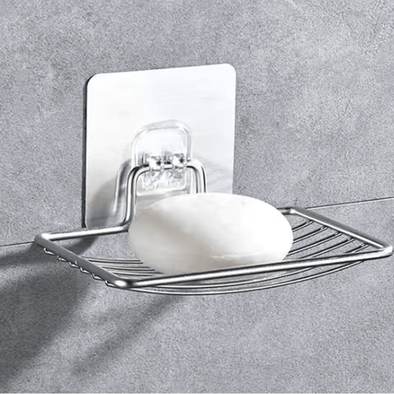 AquaLift Stainless Steel Soap Rack NoDrill Wall Mounted Drain Soap Holder 3