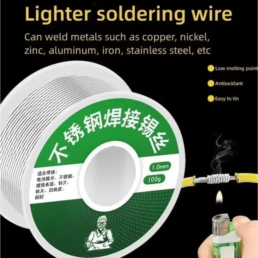 WeldEase LowTemp Solder Rods NoFlux Easy Melt Universal Repair Welding Wire 1
