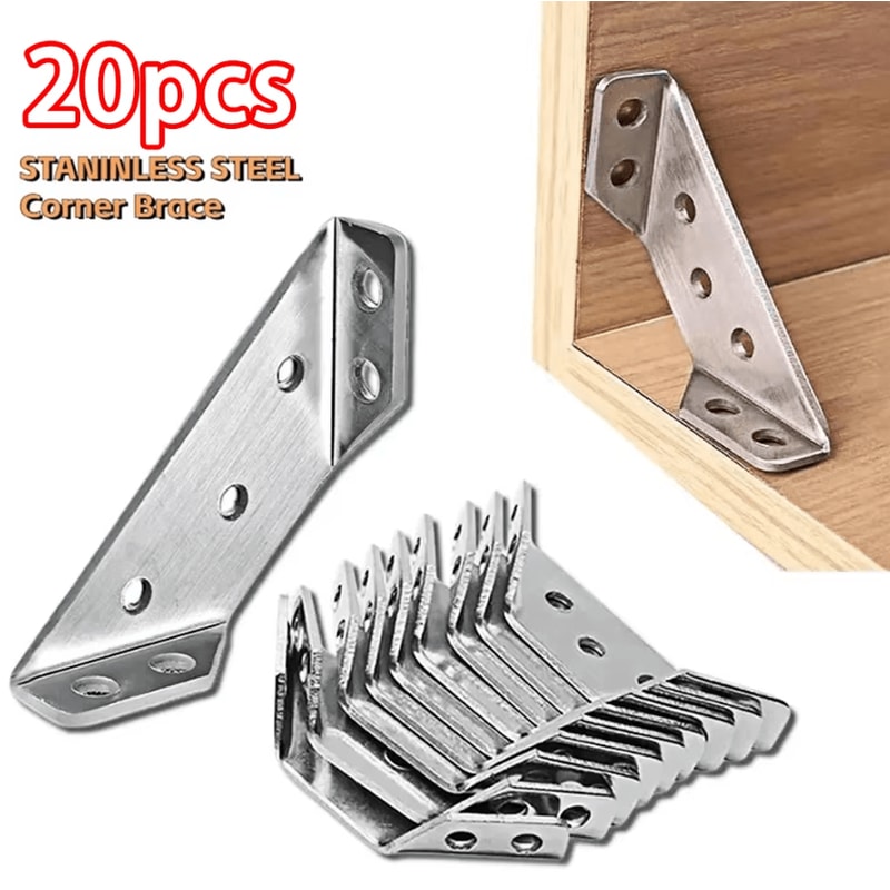 AngleLock Pro Stainless Steel 90 Corner Brackets HeavyDuty Furniture Reinforcement Connectors 1050 0