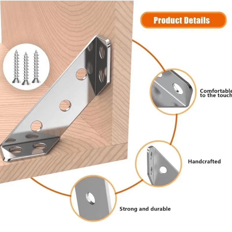 AngleLock Pro Stainless Steel 90 Corner Brackets HeavyDuty Furniture Reinforcement Connectors 1050 1