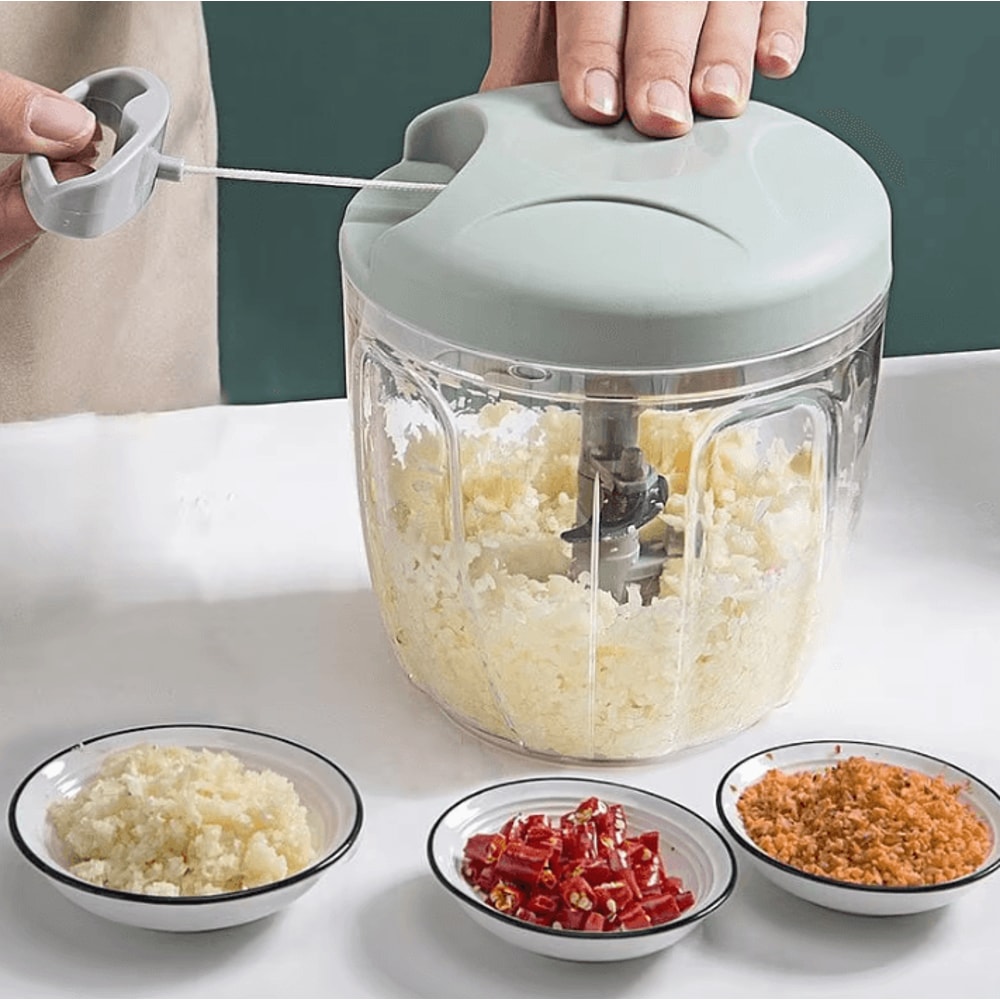 SwiftChop Pro Manual Meat Vegetable Chopper 500900ML PullString Garlic Mincer Food Processor 0