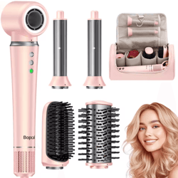 5-in-1 high-speed hot air styler with auto curling & travel bag