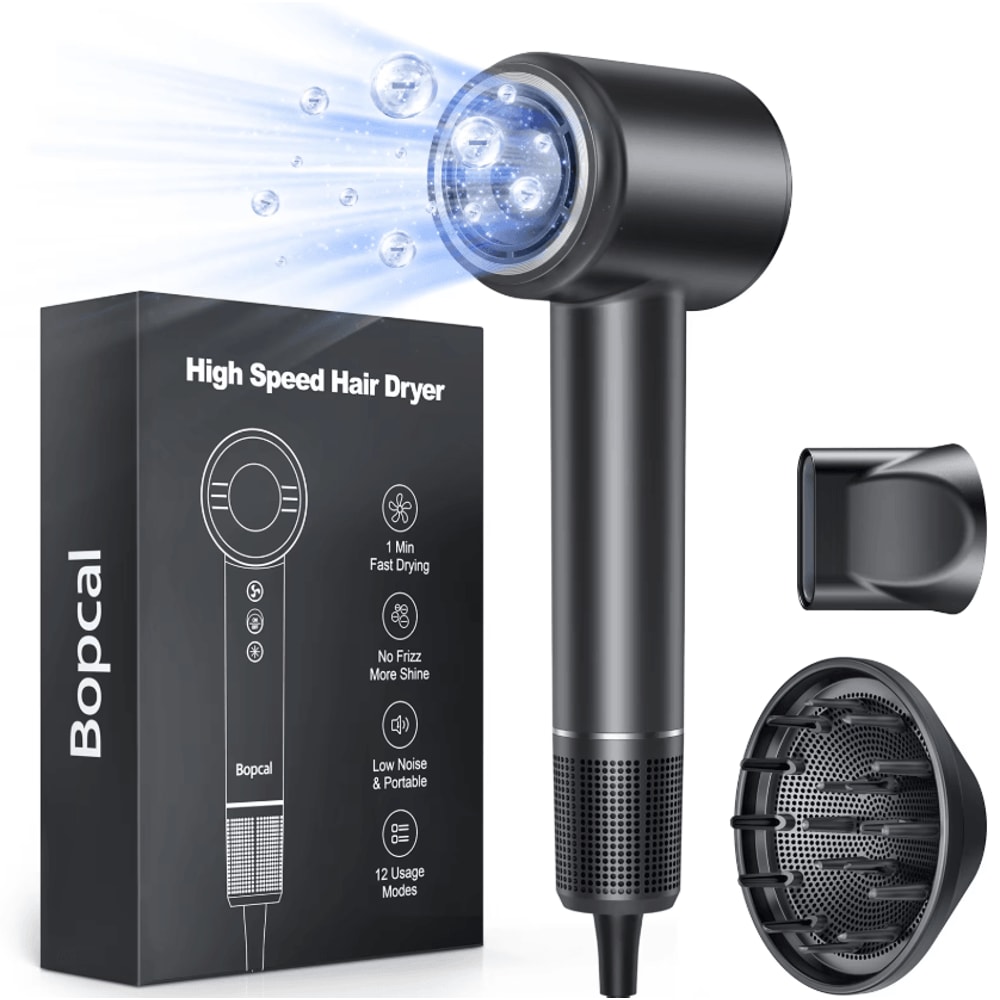 120000 RPM HighSpeed Ionic Hair Dryer With Diffuser 3X Fast Dry Technology 0