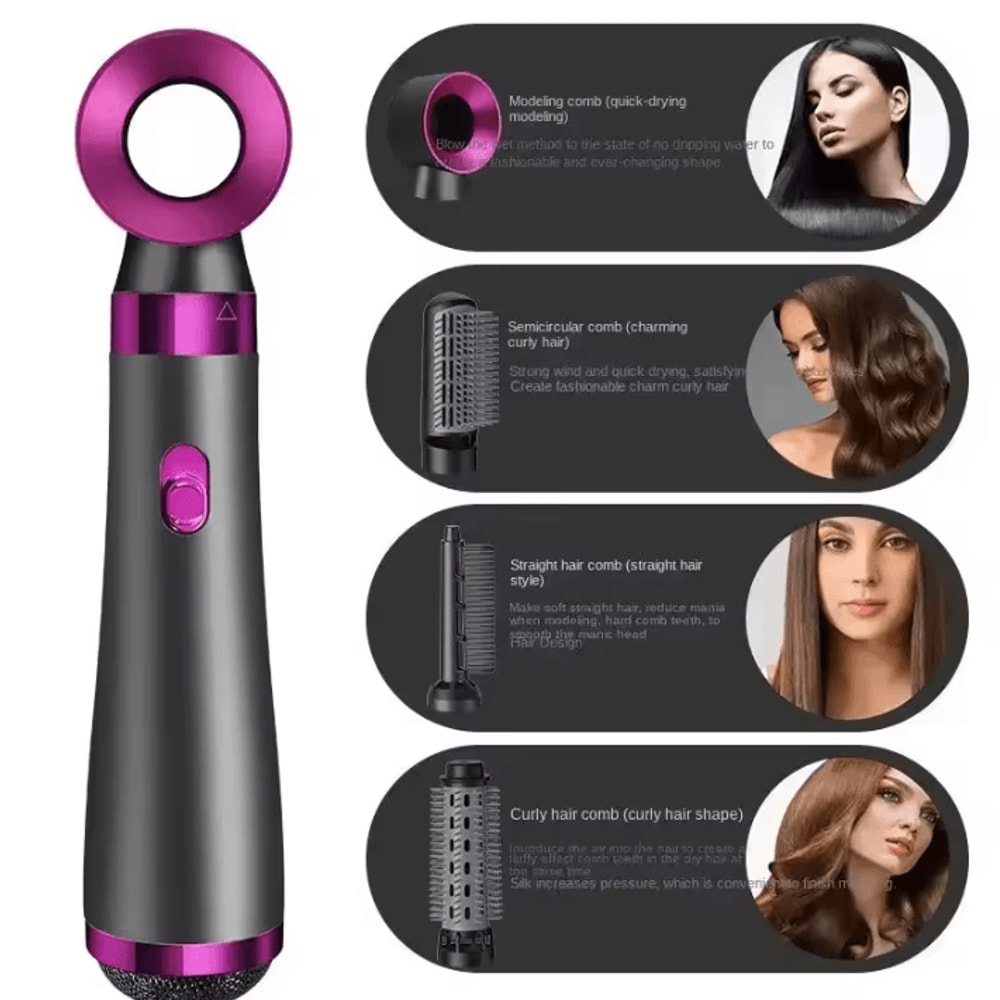 5in1 Ionic Hot Air Brush Styler OneStep Hair Dryer Curler Straightener 2