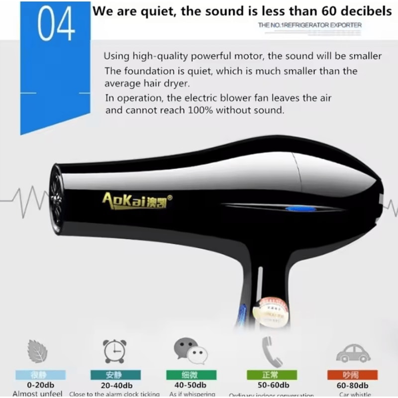 Professional Powerful Ionic Hair Dryer With Hot Cold Control Precision Nozzle 2