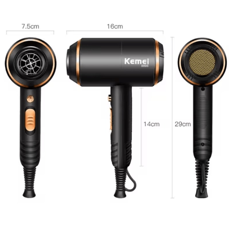 Kemei Professional Ionic Hair Dryer With Overheat Protection FastDry Power 3