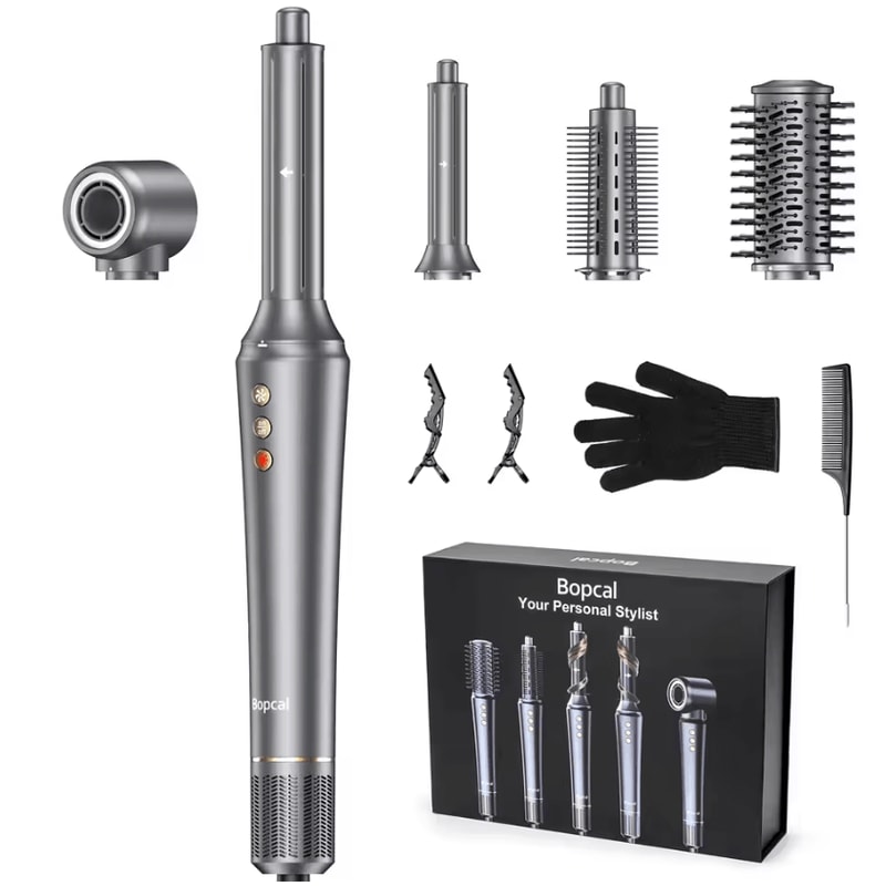 Bopcal 5in1 Ionic Hot Air Brush Styler HighSpeed Dryer Curler Straightener 3