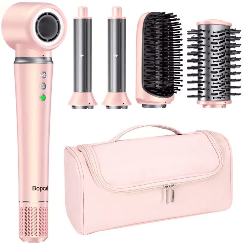 Bopcal 5in1 Ionic Hot Air Brush Styler HighSpeed Dryer Curler Straightener 5