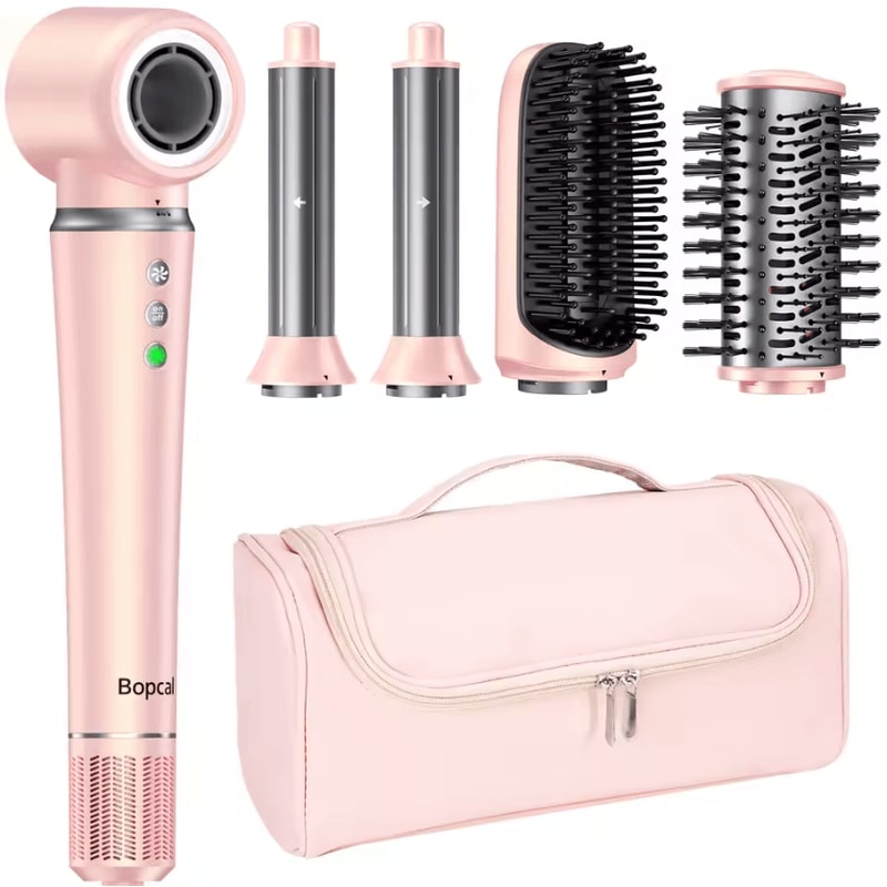 Bopcal 5in1 Ionic Hot Air Brush Styler HighSpeed Dryer Curler Straightener 5