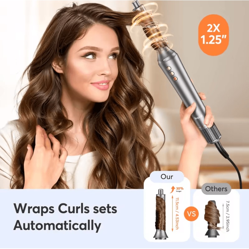 5in1 Professional Air Wrap Hair Styler HighSpeed Hot Air Brush Curling System 2