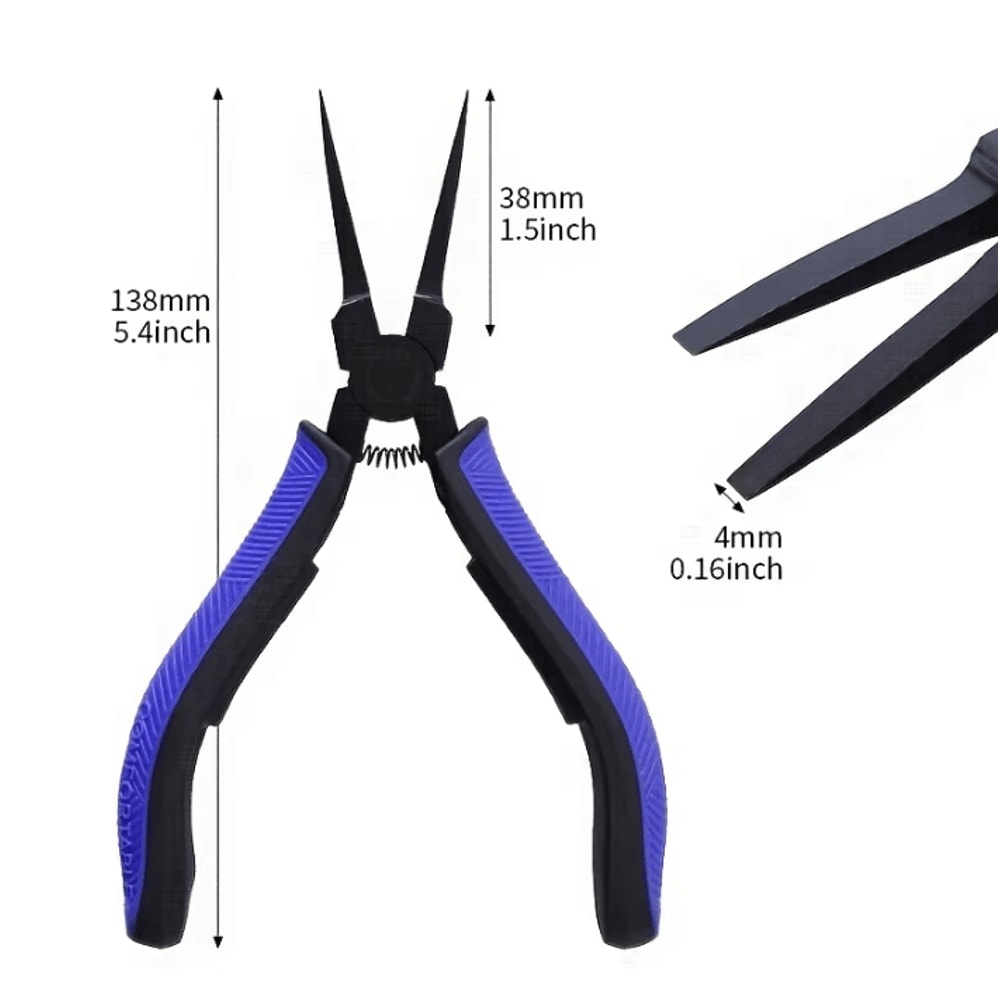 45Inch Mini Flat Nose Jewelry Pliers With Smooth Jaw Comfort Grip 1