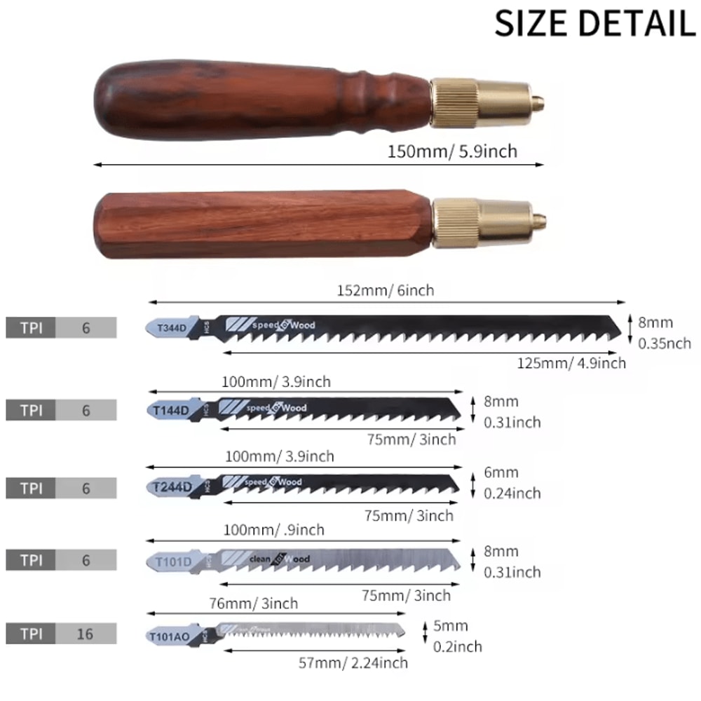 Mini Hand Saw Set With Replaceable HighCarbon Steel Blades Wooden Handle 1