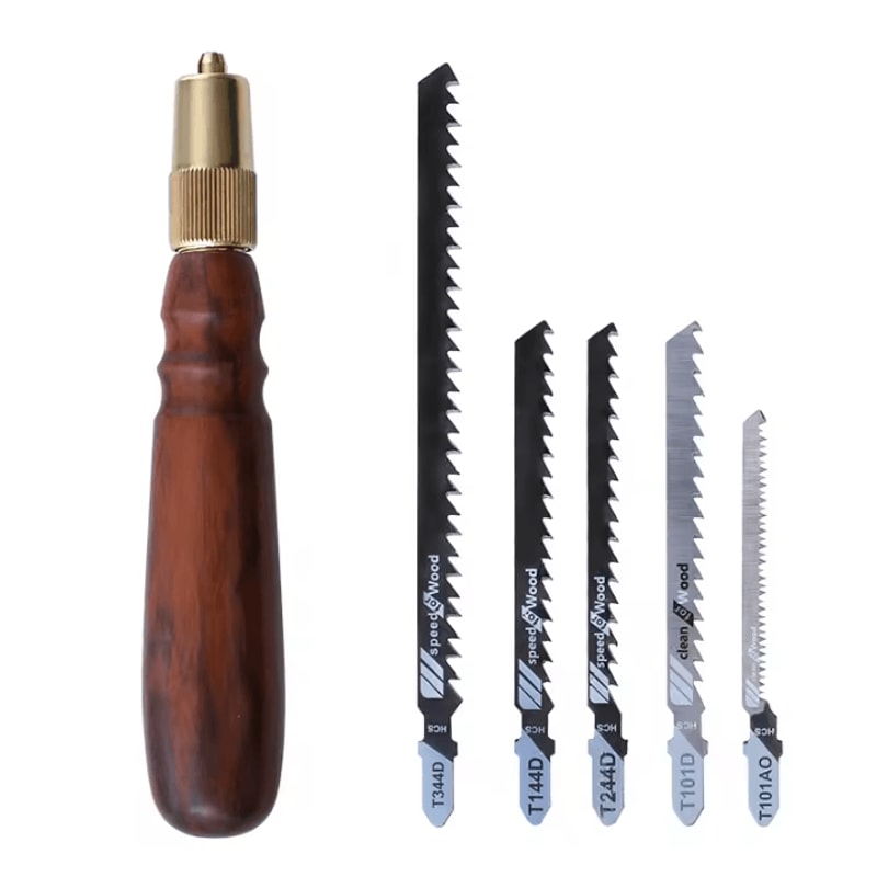 Mini Hand Saw Set With Replaceable HighCarbon Steel Blades Wooden Handle 3