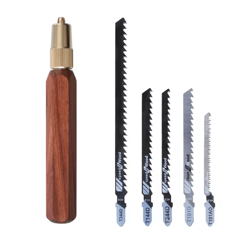 Mini Hand Saw Set With Replaceable HighCarbon Steel Blades Wooden Handle 4