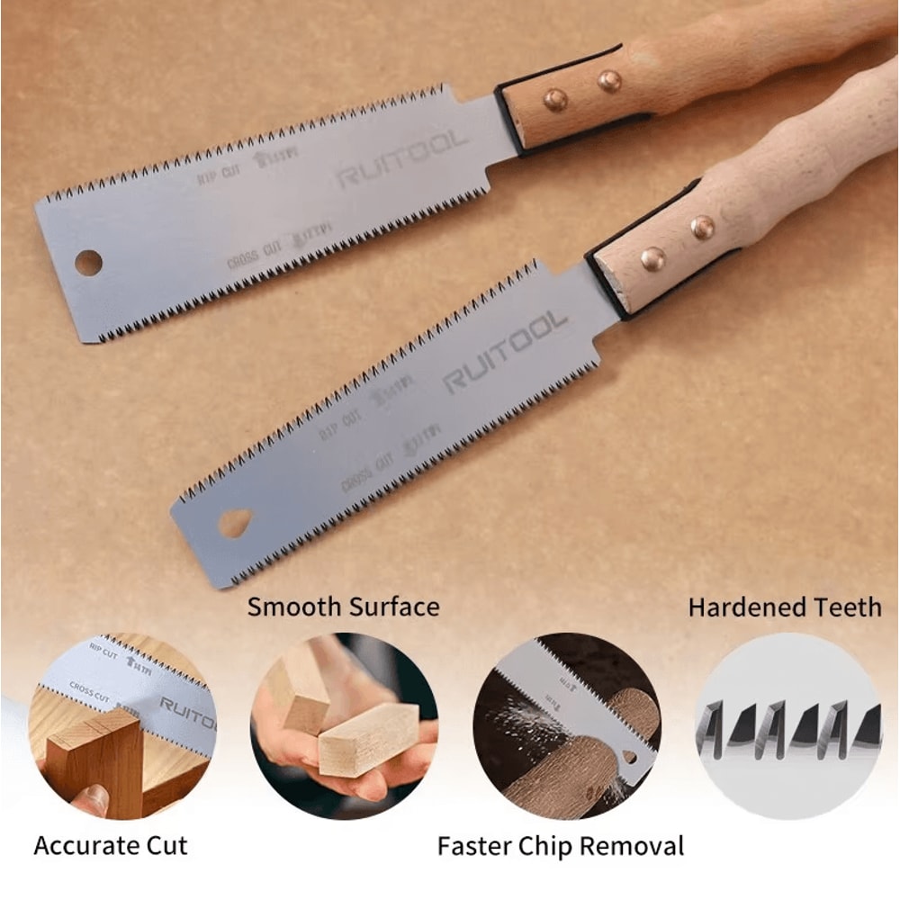 6Inch Japanese DoubleSided Pull Saw SK5 Steel Flush Cut Woodworking Tool 2