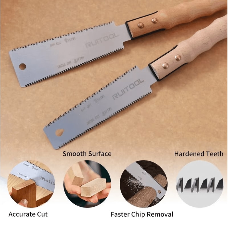 6Inch Japanese DoubleSided Pull Saw SK5 Steel Flush Cut Woodworking Tool 2