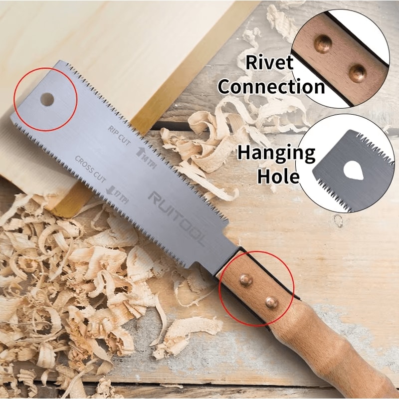 6Inch Japanese DoubleSided Pull Saw SK5 Steel Flush Cut Woodworking Tool 5