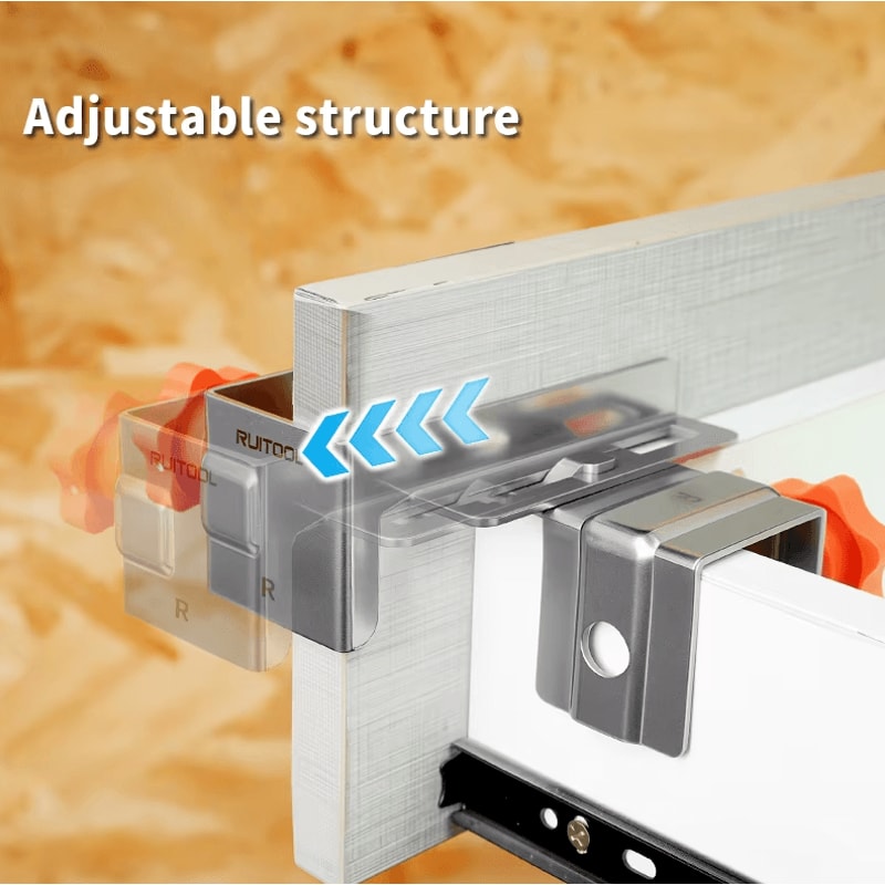 Adjustable Drawer Front Clamps Stainless Steel Cabinet Installation Tool Set 2PCS 2
