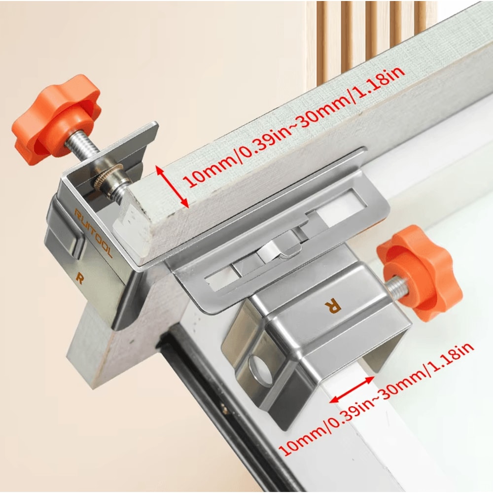 Adjustable Drawer Front Clamps Stainless Steel Cabinet Installation Tool Set 2PCS 3