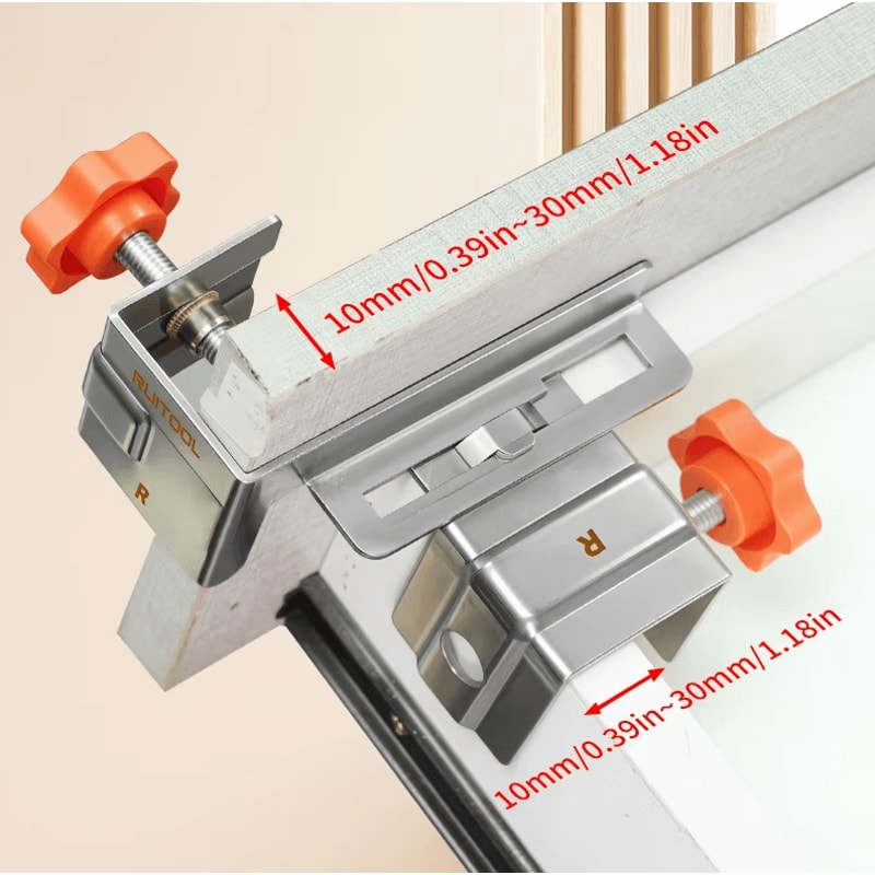 Adjustable Drawer Front Clamps Stainless Steel Cabinet Installation Tool Set 2PCS 3