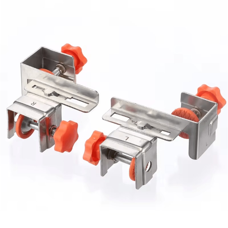 Adjustable Drawer Front Clamps Stainless Steel Cabinet Installation Tool Set 2PCS 5