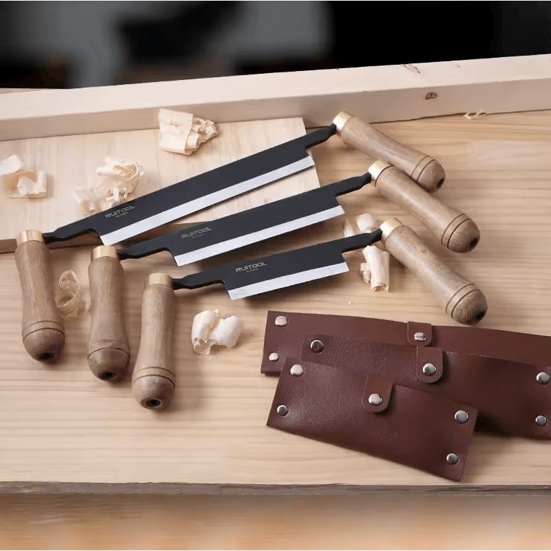 High Carbon Steel Draw Knife Woodworking Tool For Shaping Carving Debarking 0